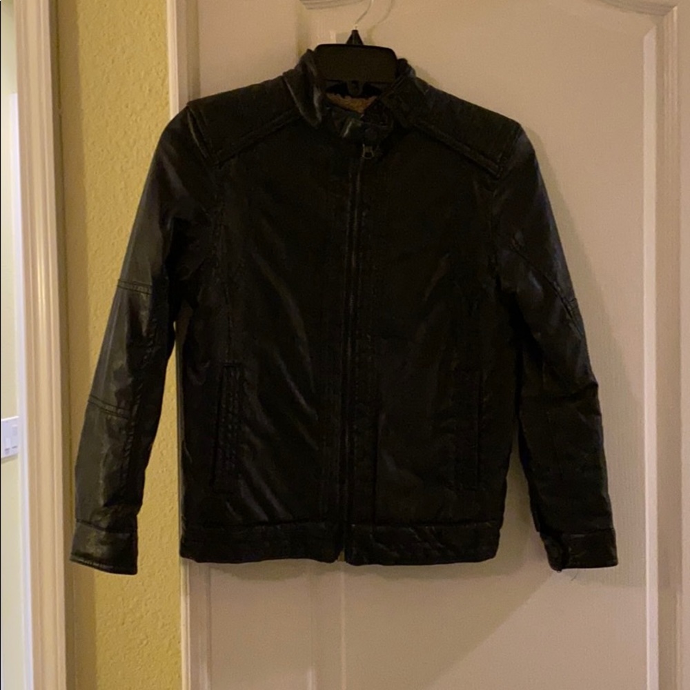 Beautiful boys leather winter jacket
